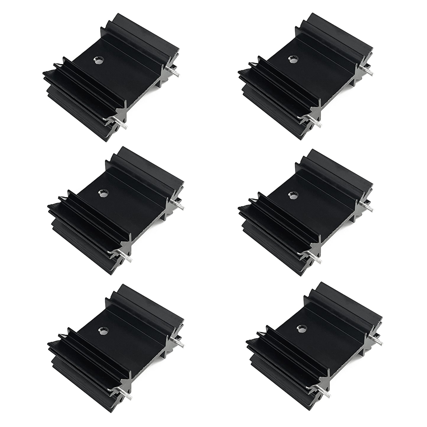 TO-220 Aluminum Heatsink 25x34x12mm / 1.3"x0.99"x0.47" TO220 Heat Sink for Cooling MOSFET SCR Power Voltage Regulator ICS Anodized Black
