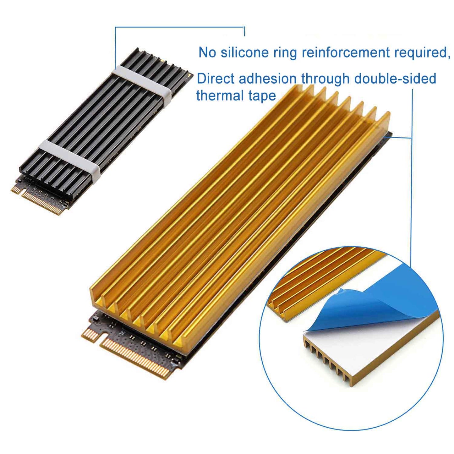 M.2 SSD Heatsink 70x22x6mm /2.76"x0.87"x0.24" with Thermal Pad for Heat Sink PC/PS5 M.2 PCIE NVMe SSD or M.2 SATA SSD