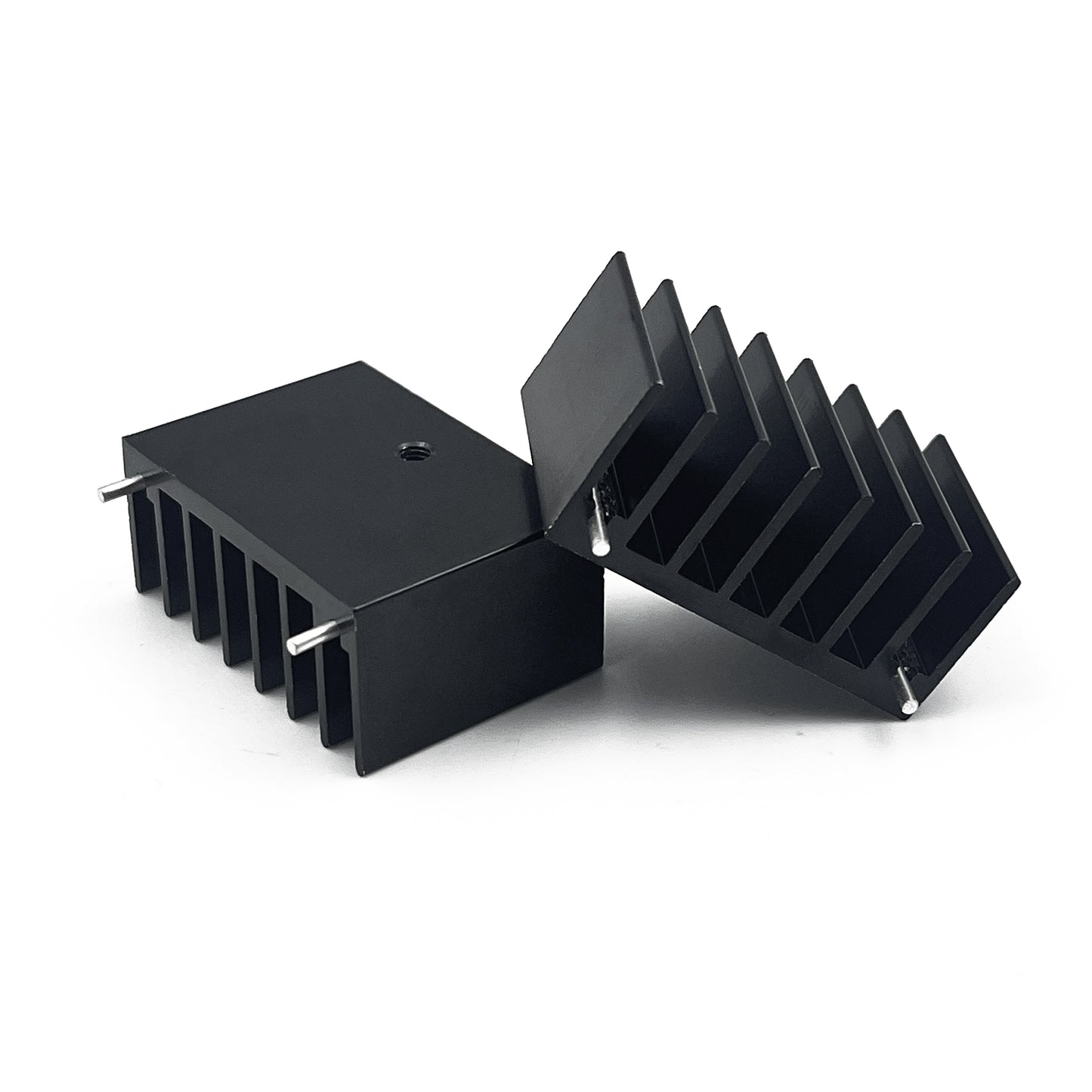 TO-220 Aluminum Heatsink for MOS Tube Triode 25x36x16mm/ 0.98"x1.42"x0.63" TO220 Heat Sink with 2 Support Pin for Cooling MOSFET Transistor Diodes Voltage Regulators, Black