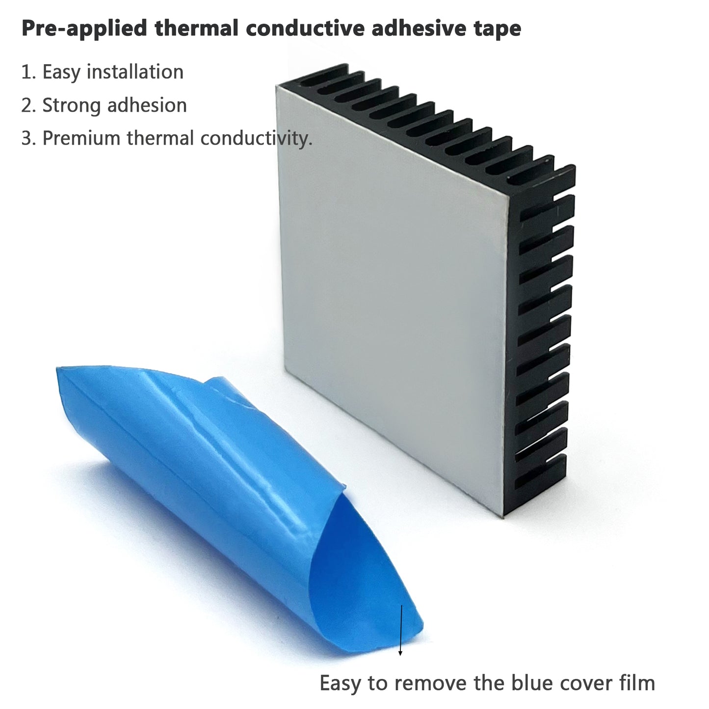 40mm Heat Sink Kit 40 x 40 x 11mm/ 1.57" x 1.57" x 0.43" Aluminum Heatsink Radiator Cooler with Thermal Conductive Adhesive Tape Cooling Fins for Peltier Module Computer PCB Charger Electronic Router