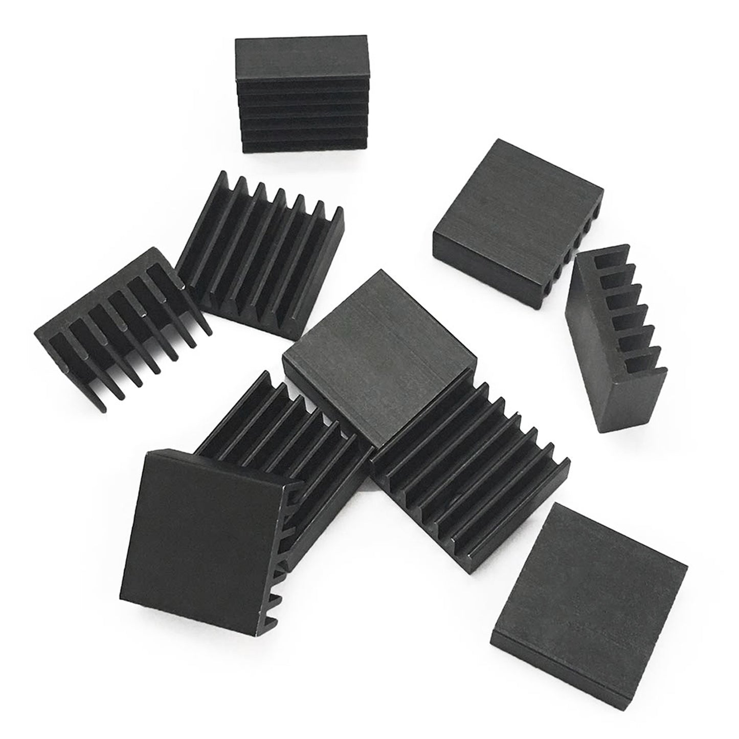 14mm Aluminum Heatsink Kit 14x14x6mm Small Mini Cooler Fins Heat Sink for Cooling VRM IC Chips VRAM VGA RAM MOSFET (14mmx14mmx6mm)
