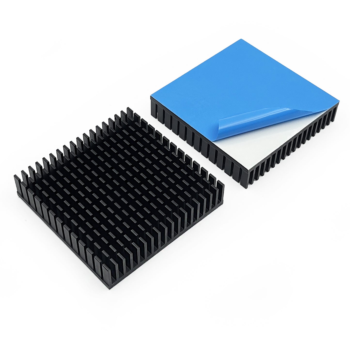 Aluminum Heat Sink 70mm×70mm×15mm with Thermal Conductive Adhesive Tape, Square High Power Heat Dissipation for Cooling Power Supplies Hard Disks Peltier Module Electronic
