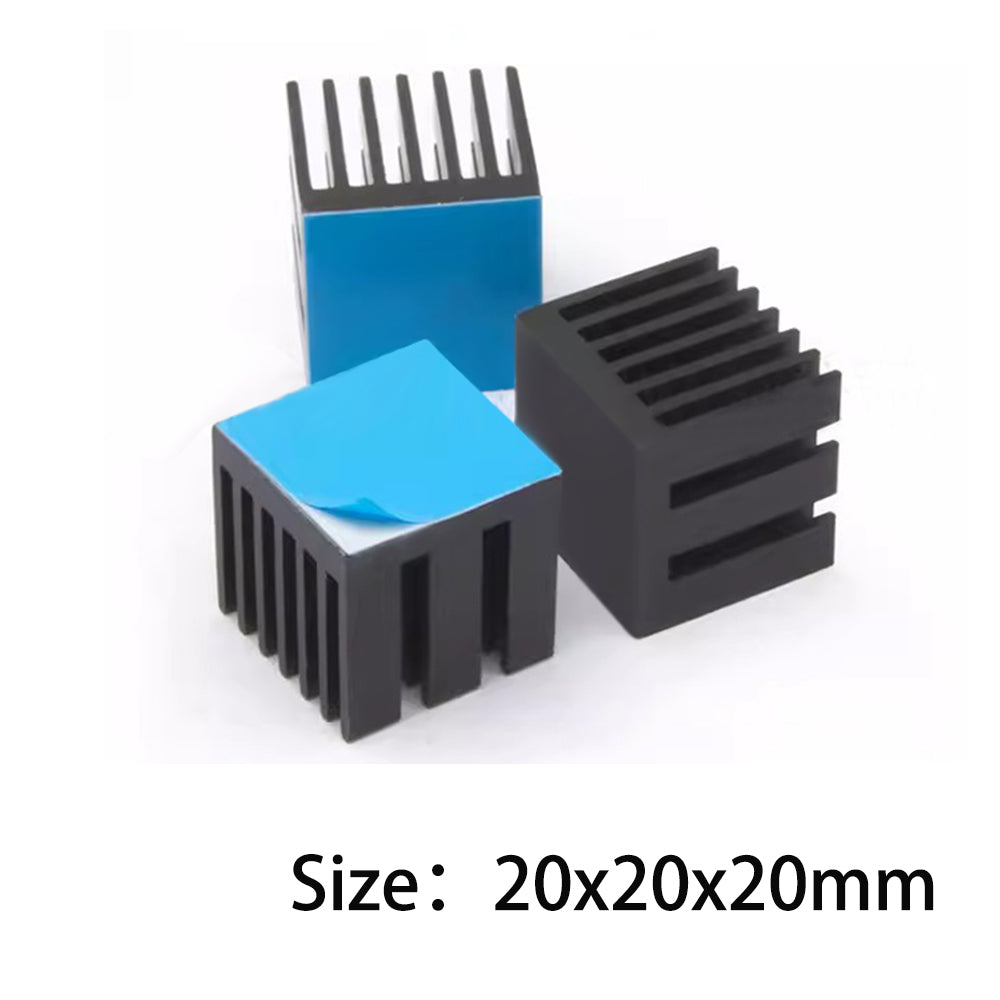 Heatsink Kit 20x20x10mm/ 0.79x0.79x0.39inch with Thermal Conductive Adhesive Tape, Cooler Heat Sink for Cooling GPU IC Chips VRAM VGA RAM