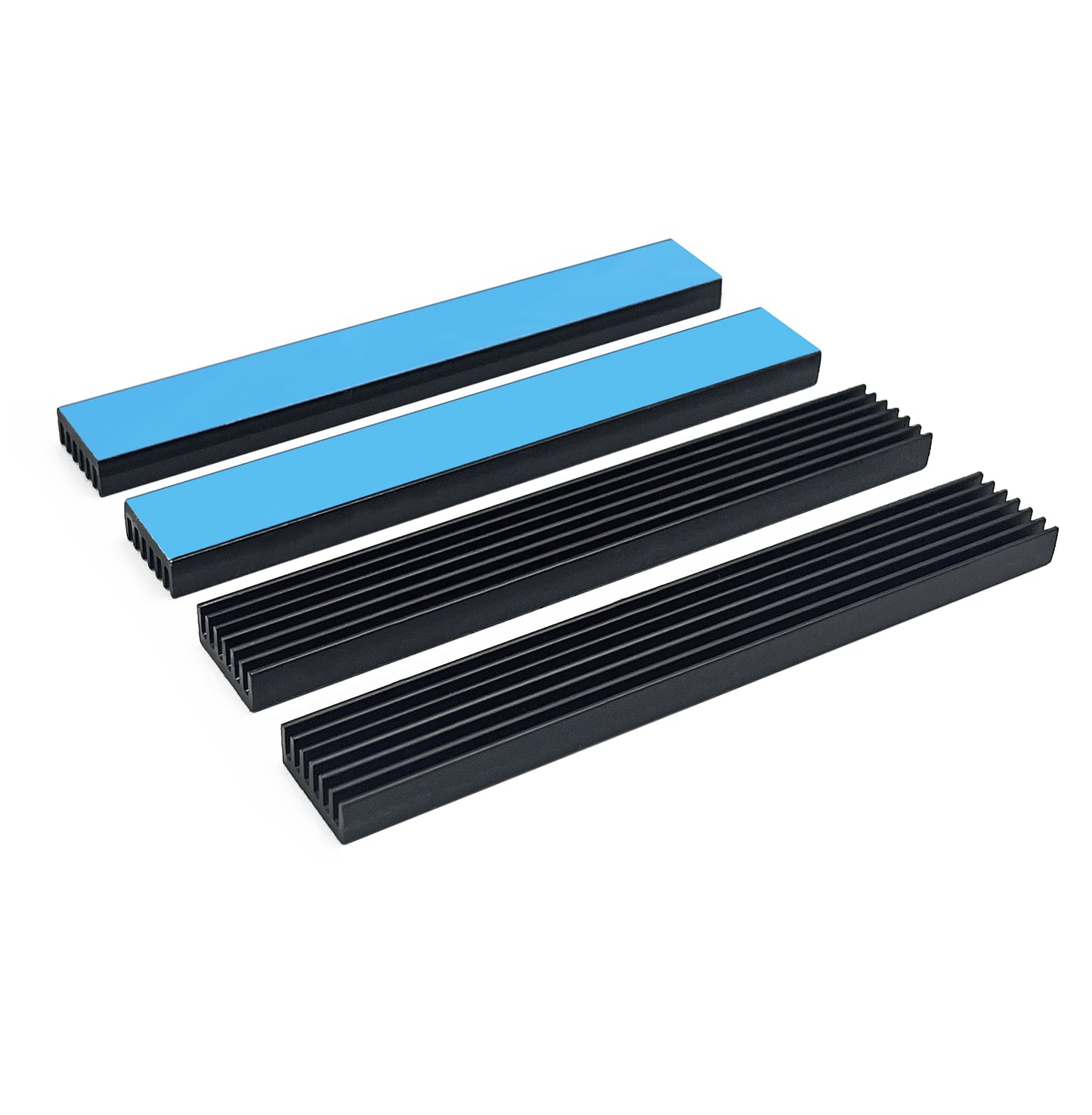 14mm Aluminum Heatsink with Thermal Conductive Adhesive Tape 100 x 14 x 6mm Heat Sink Strip Radiator Cooler Cooling Fin for Cooler Electronics LED CPU Memory Chip, Black