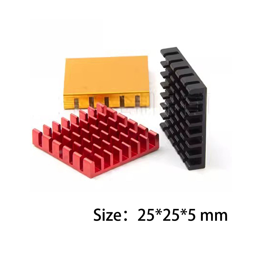 Electronic chip motherboard heatsink 25x25x5mm with broken groove with adhesive backing aluminum profile heat sinks