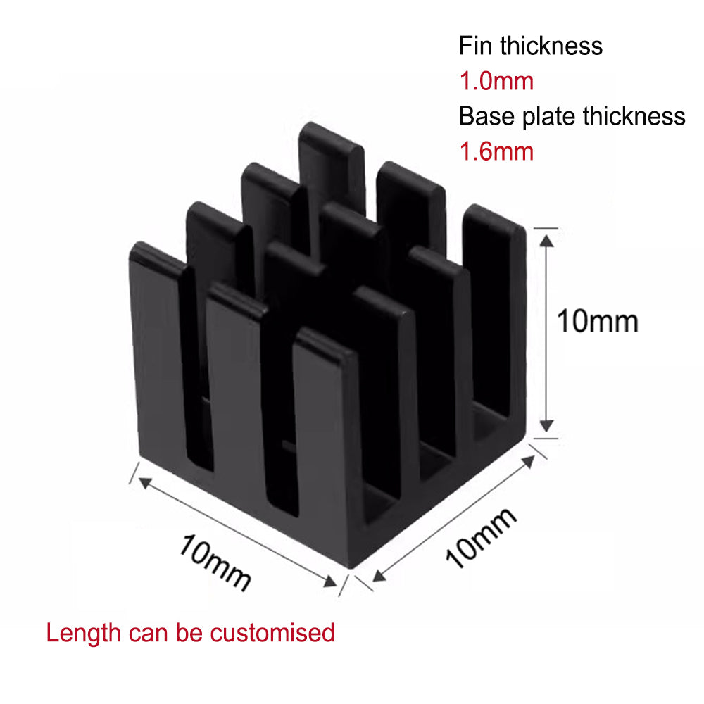 Heat sink 10x10x10mm Aluminum Profile Amplifier MOS Tube Heatsink Chip Memory Heat Conduction Block