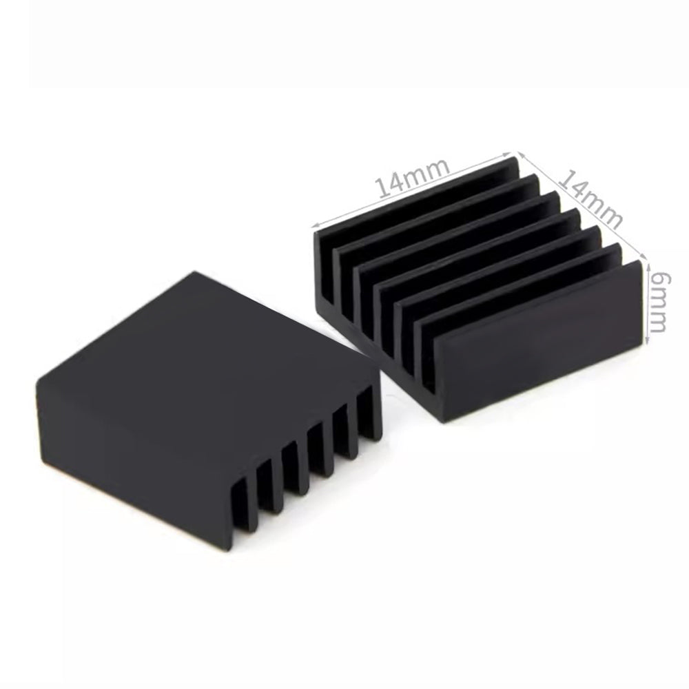 Aluminum Heatsink Kit 14x14x6mm/ 0.55x0.55x0.24 inch + Thermal Conductive Adhesive Tape, Small Mini Cooler Heat Sink for Cooling GPU IC Chips VRAM VGA RAM MOSFET