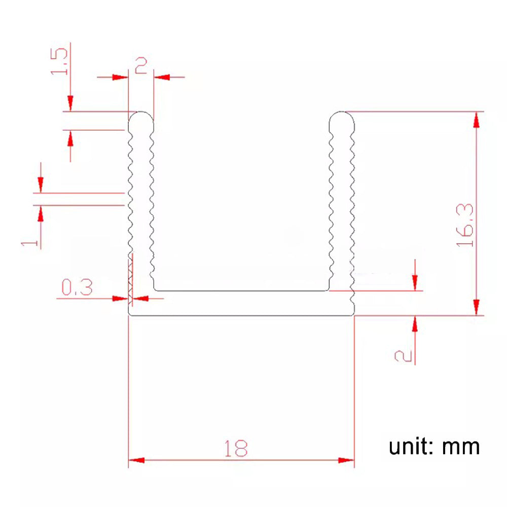 U-type Heat Sink 20 X 18 X 16.3 MM Aluminum Heat Sink TO-220 Triode Heat Sink Customizable