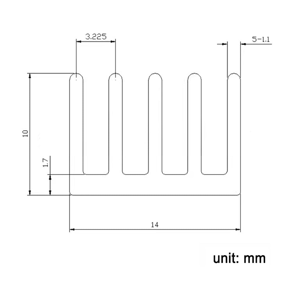 Heat sink 55 × 14 × 10MM aluminum profile high-power LED heat sink amplifier heat conduction piece