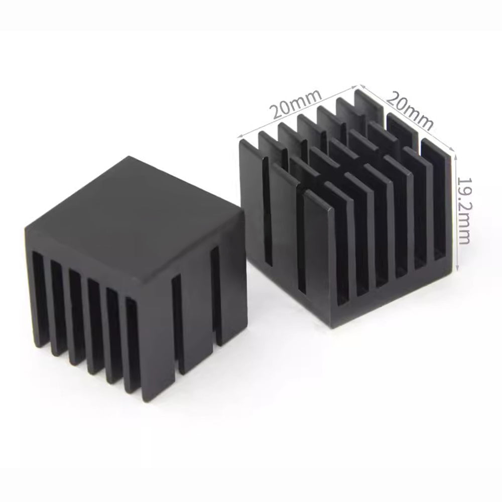 Heatsink Kit 20x20x10mm/ 0.79x0.79x0.39inch with Thermal Conductive Adhesive Tape, Cooler Heat Sink for Cooling GPU IC Chips VRAM VGA RAM