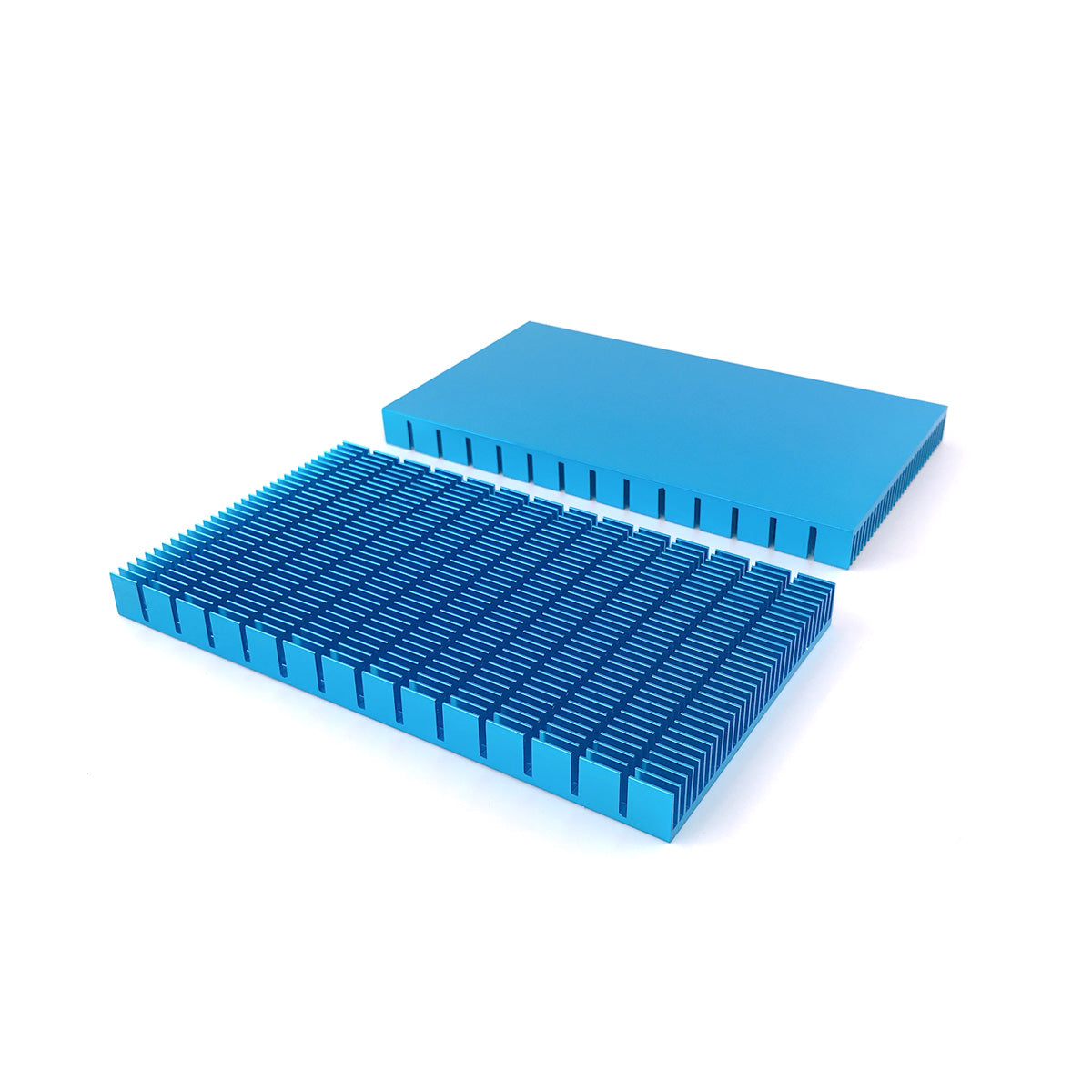 Large Aluminum Heat Sink 150x85x12mm / 5.9x3.35x0.47 inch Blue Tone Heatsinks Module Cooler Cooling Fins Board Radiator for PCB Board LED Motherboard