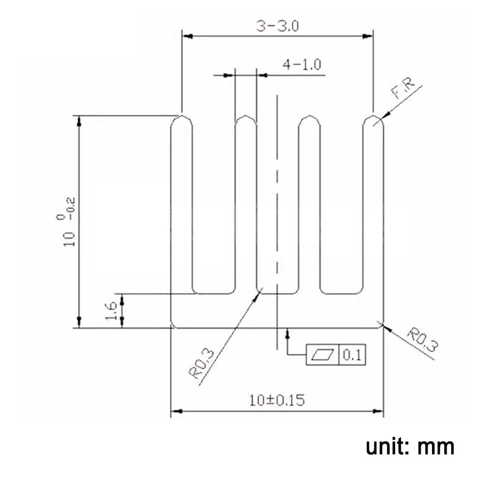 Heat sink 10x10x10mm Aluminum Profile Amplifier MOS Tube Heatsink Chip Memory Heat Conduction Block