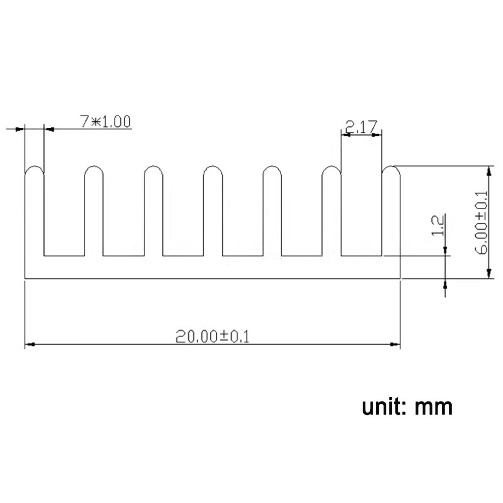 Heat Sink 100×20×6MM Aluminum Heat Sink Electronic Heat Sink Thermal Plate