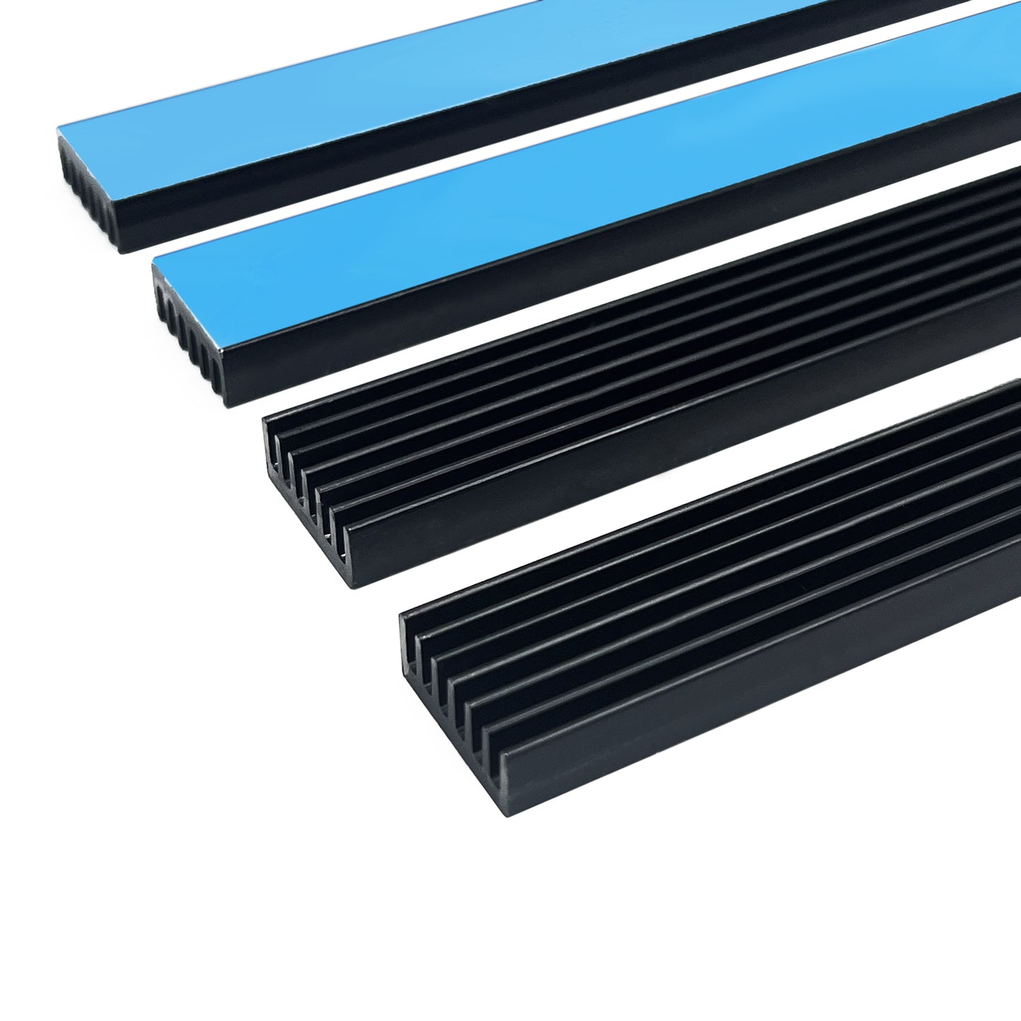 14mm Aluminum Heatsink with Thermal Conductive Adhesive Tape 100 x 14 x 6mm Heat Sink Strip Radiator Cooler Cooling Fin for Cooler Electronics LED CPU Memory Chip, Black