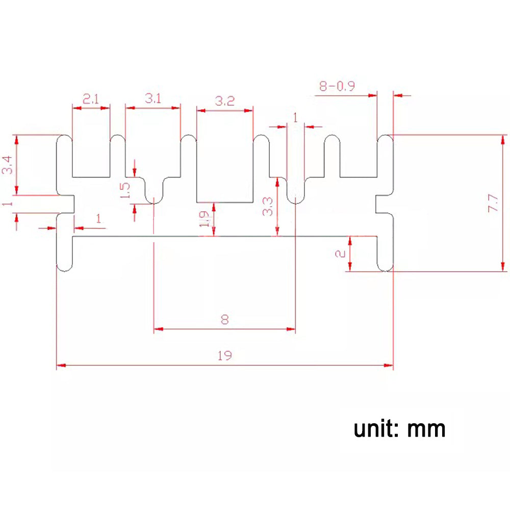 T0-220 Heat Sink 25×19×8mm Triode Heat Sink IC Heat Conductor