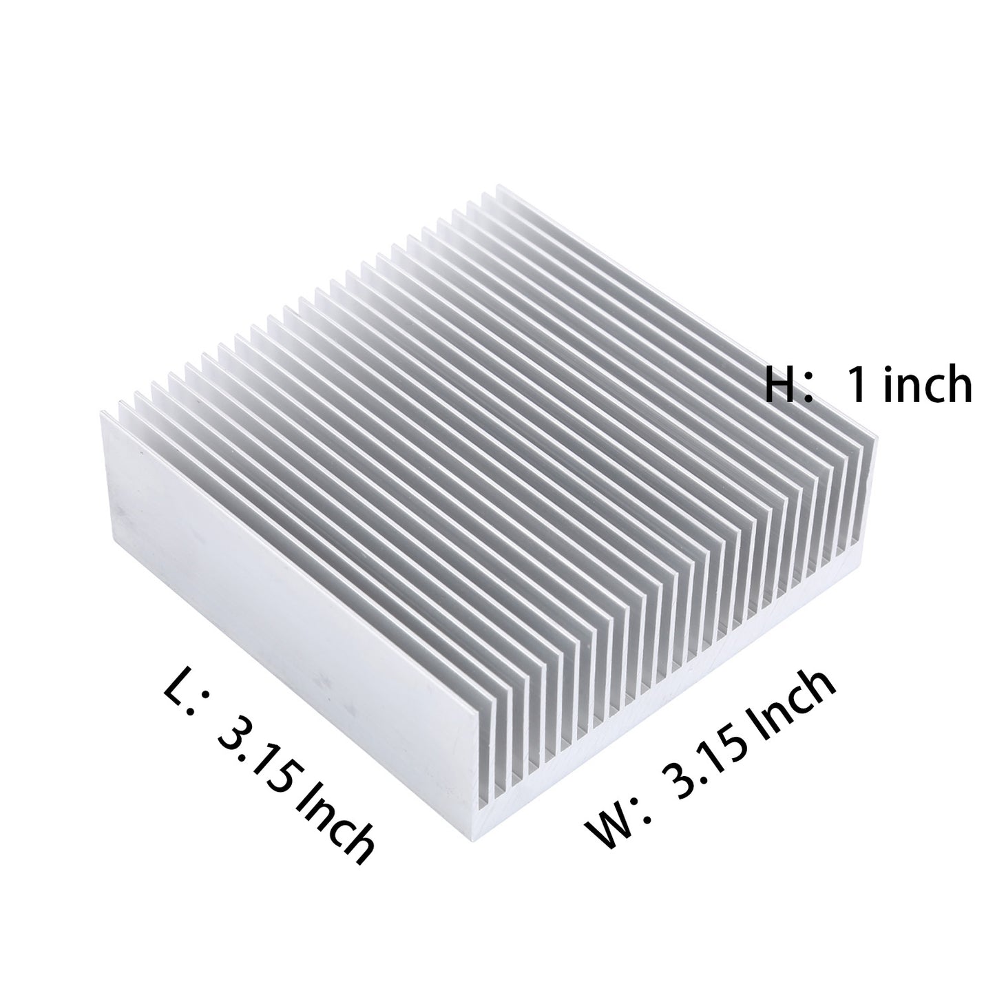 Aluminum Heat Sink 80mm 80x80x27mm / 3.15x3.15x1inch Heatsink Large Radiator Circuit Board Cooling Cooler 26 Fins for LED Power High Fans - Sliver