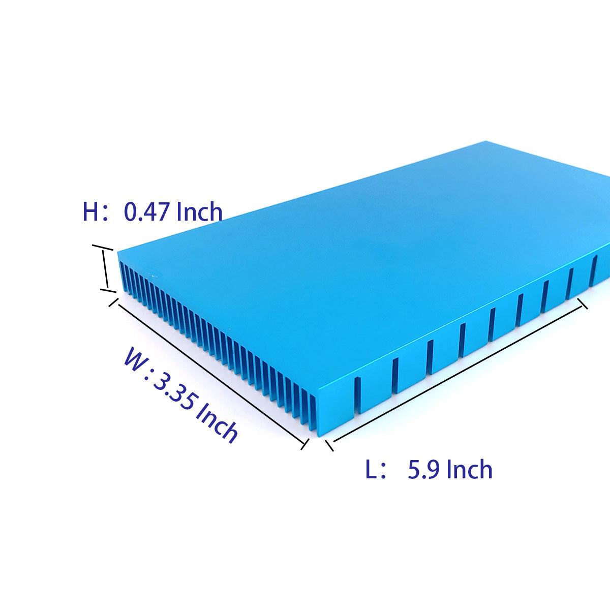 Large Aluminum Heat Sink 150x85x12mm / 5.9x3.35x0.47 inch Blue Tone Heatsinks Module Cooler Cooling Fins Board Radiator for PCB Board LED Motherboard