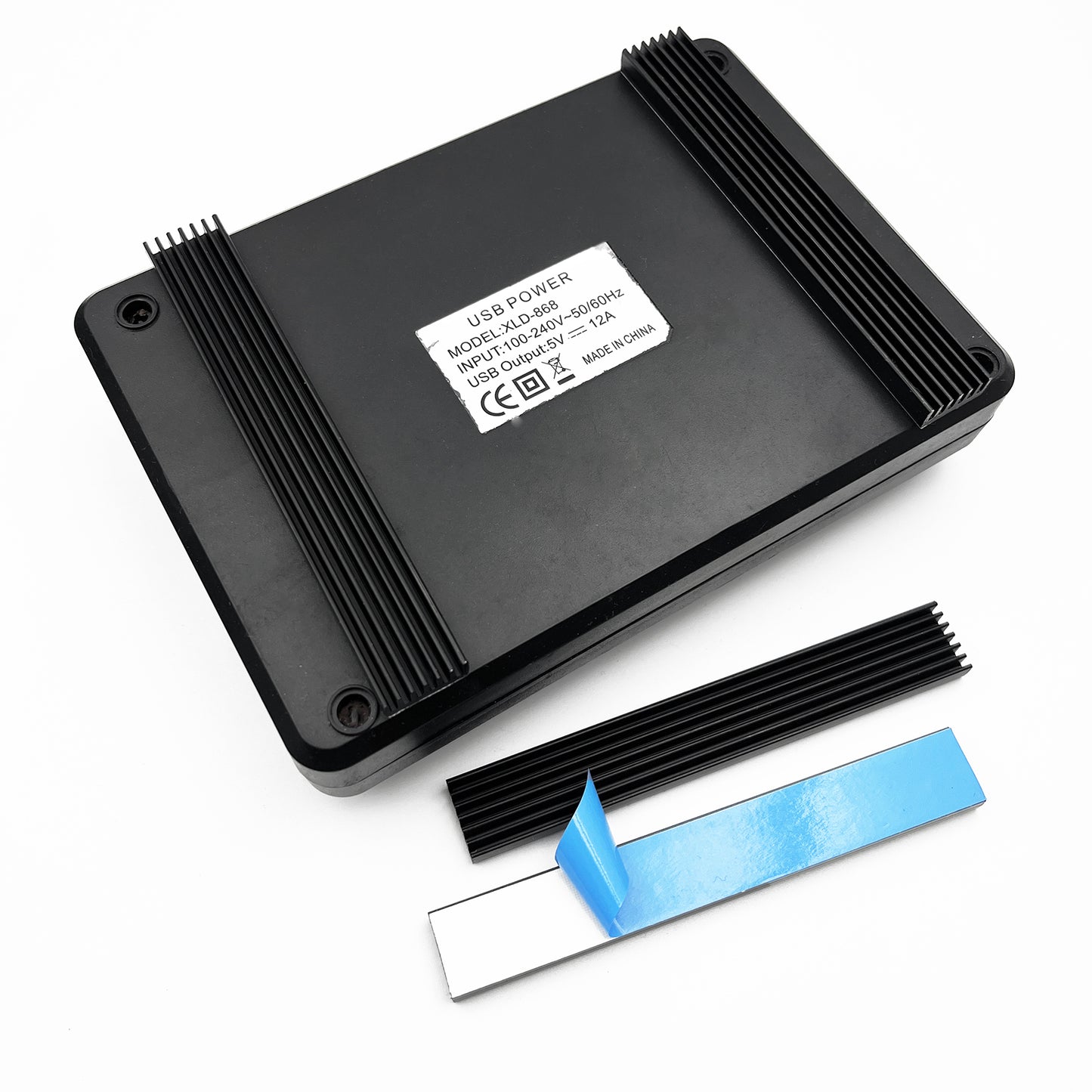 14mm Aluminum Heatsink with Thermal Conductive Adhesive Tape 100 x 14 x 6mm Heat Sink Strip Radiator Cooler Cooling Fin for Cooler Electronics LED CPU Memory Chip, Black