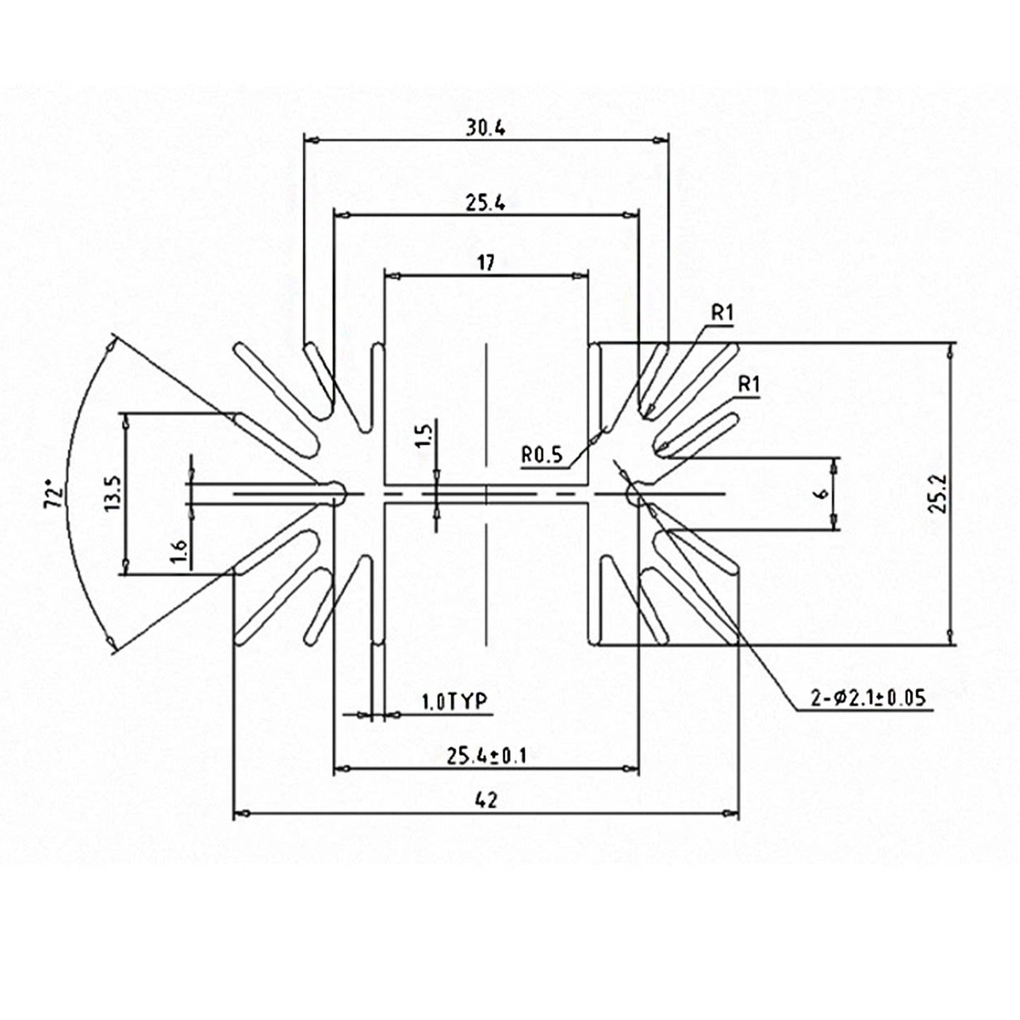 TO-220 TO-3P Heatsink Aluminum 35x42x25.4mm / 1.38"x1.65"x1" for MOS Tube, Triode Heat Dissipation