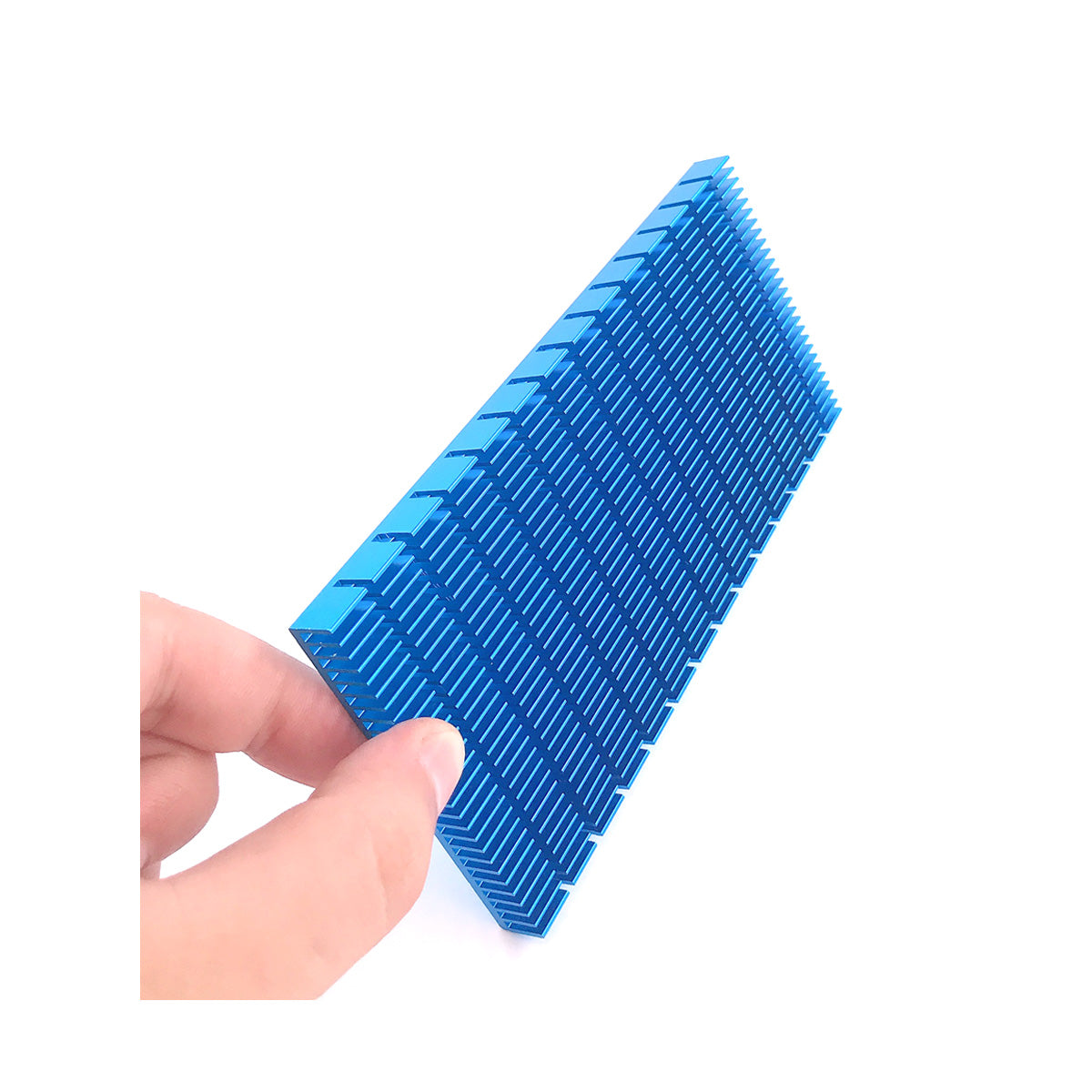 Aluminum Heat Sink 150x74x10mm/ 5.9 x 2.91 x 0.39 inch Blue Heatsinks Module Cooler Fin Heat Board Cooling for Amplifier Transistor Semiconductor Devices Blue Tone