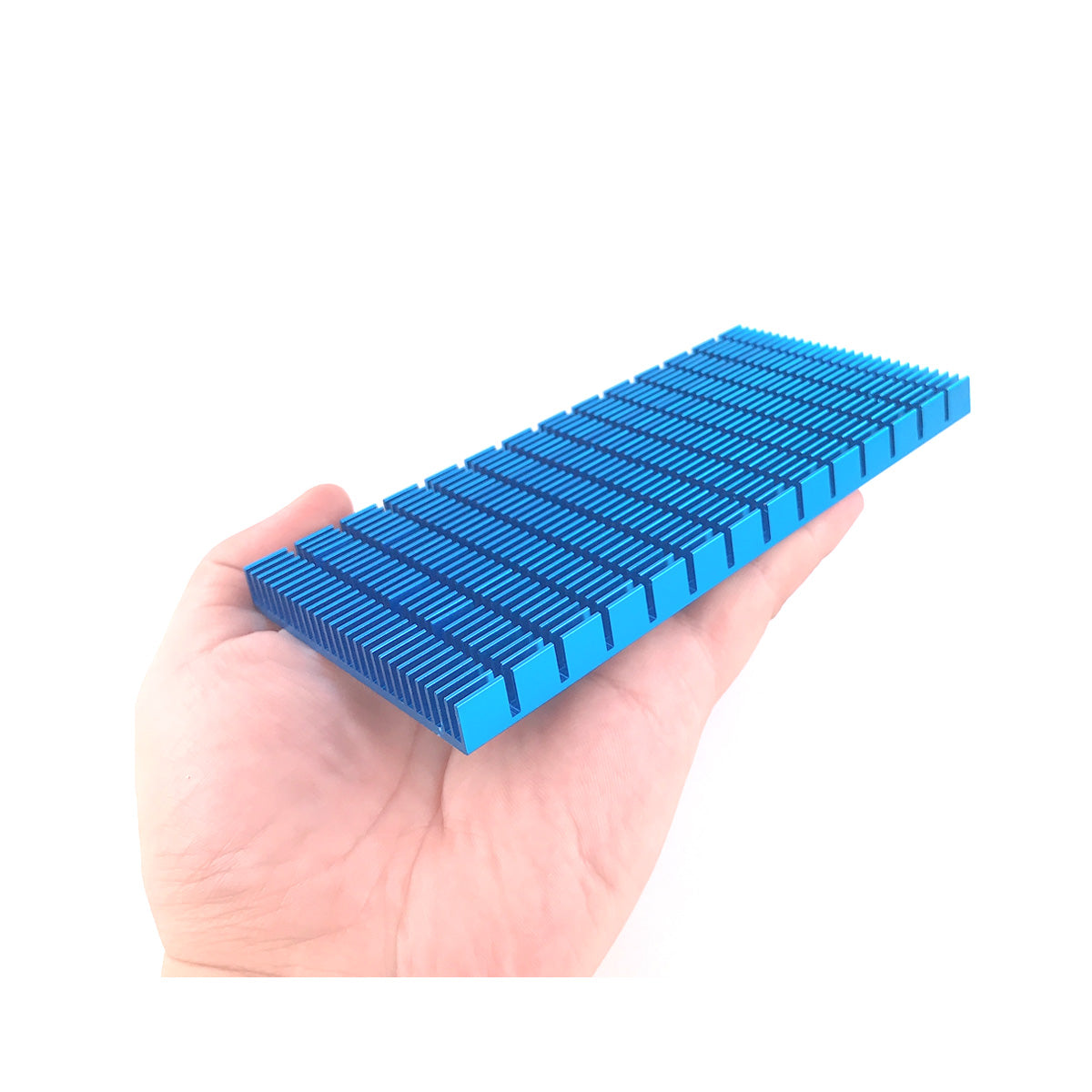 Aluminum Heat Sink 150x74x10mm/ 5.9 x 2.91 x 0.39 inch Blue Heatsinks Module Cooler Fin Heat Board Cooling for Amplifier Transistor Semiconductor Devices Blue Tone