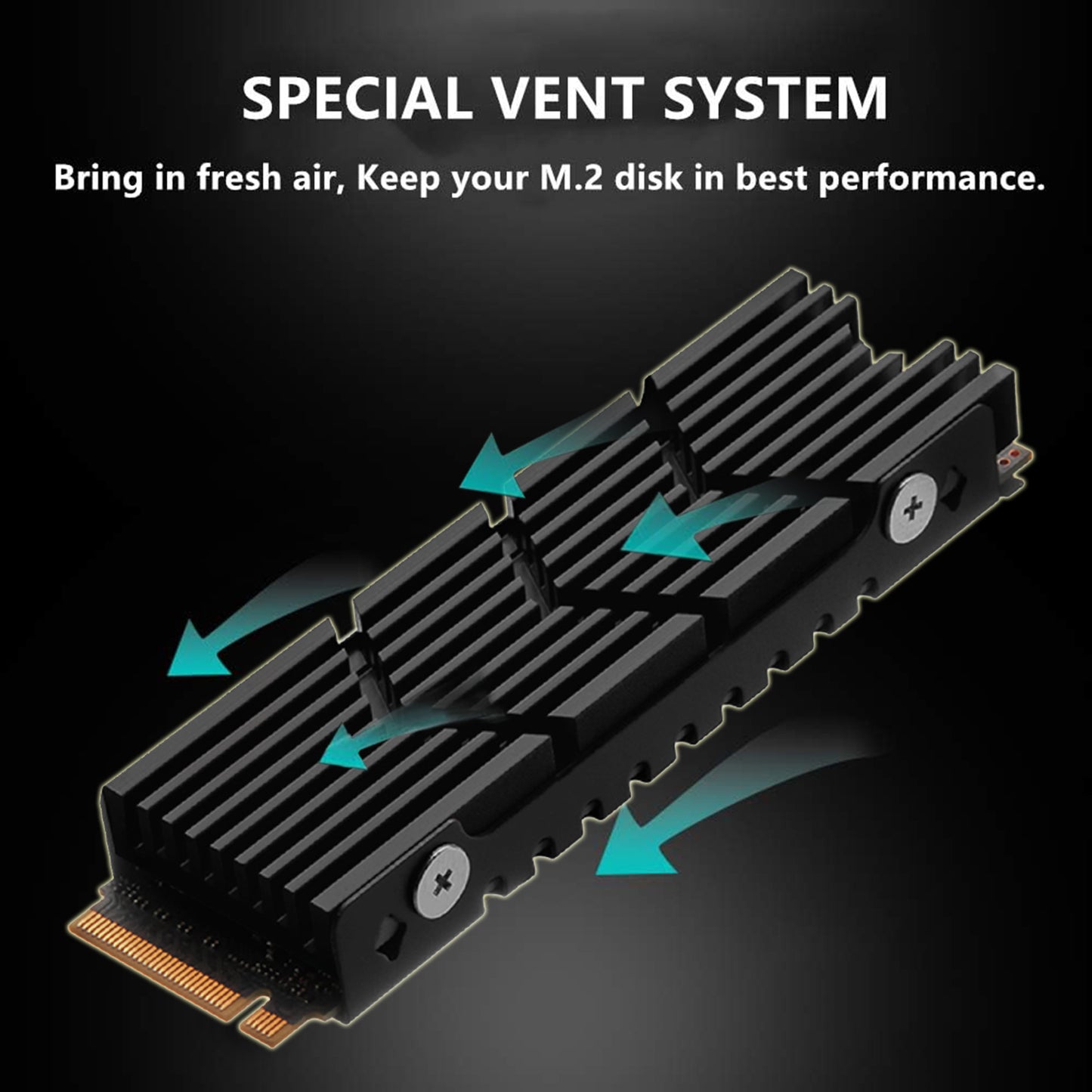 M.2 Heatsink NVMe SSD PS5 Heat Sink Computer PC PCIE M2 2280 SSD Cooler with Thermal Silicone Pad