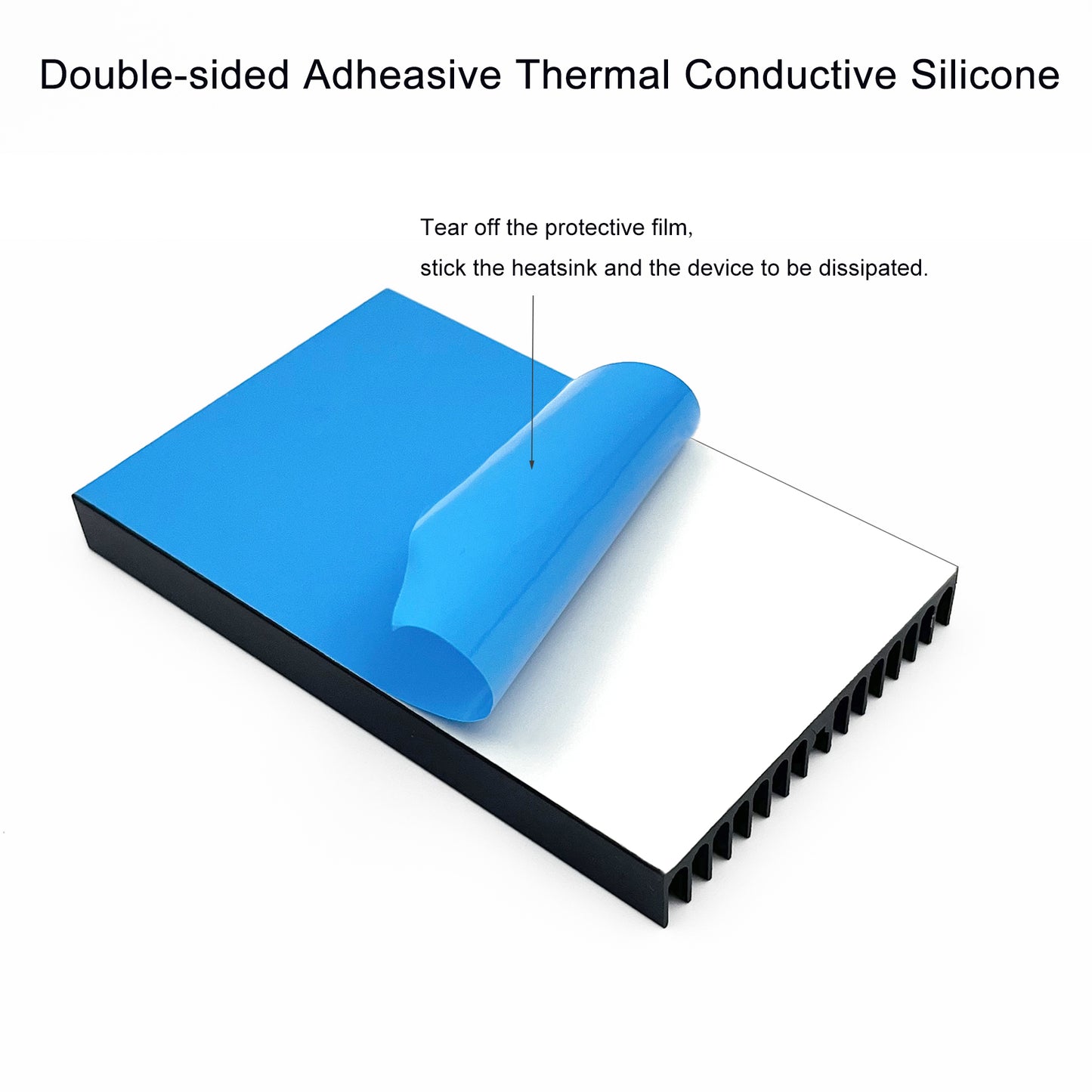 Awxlumv Aluminum Heatsink Kit 100x60x10mm/ 3.94“x2.36“x0.39“ inch + Thermal Conductive Adhesive Tape Cooler Heat Sink for Cooling SSD Smartphones Routers Hard Drives LED Panel (16 Pins)