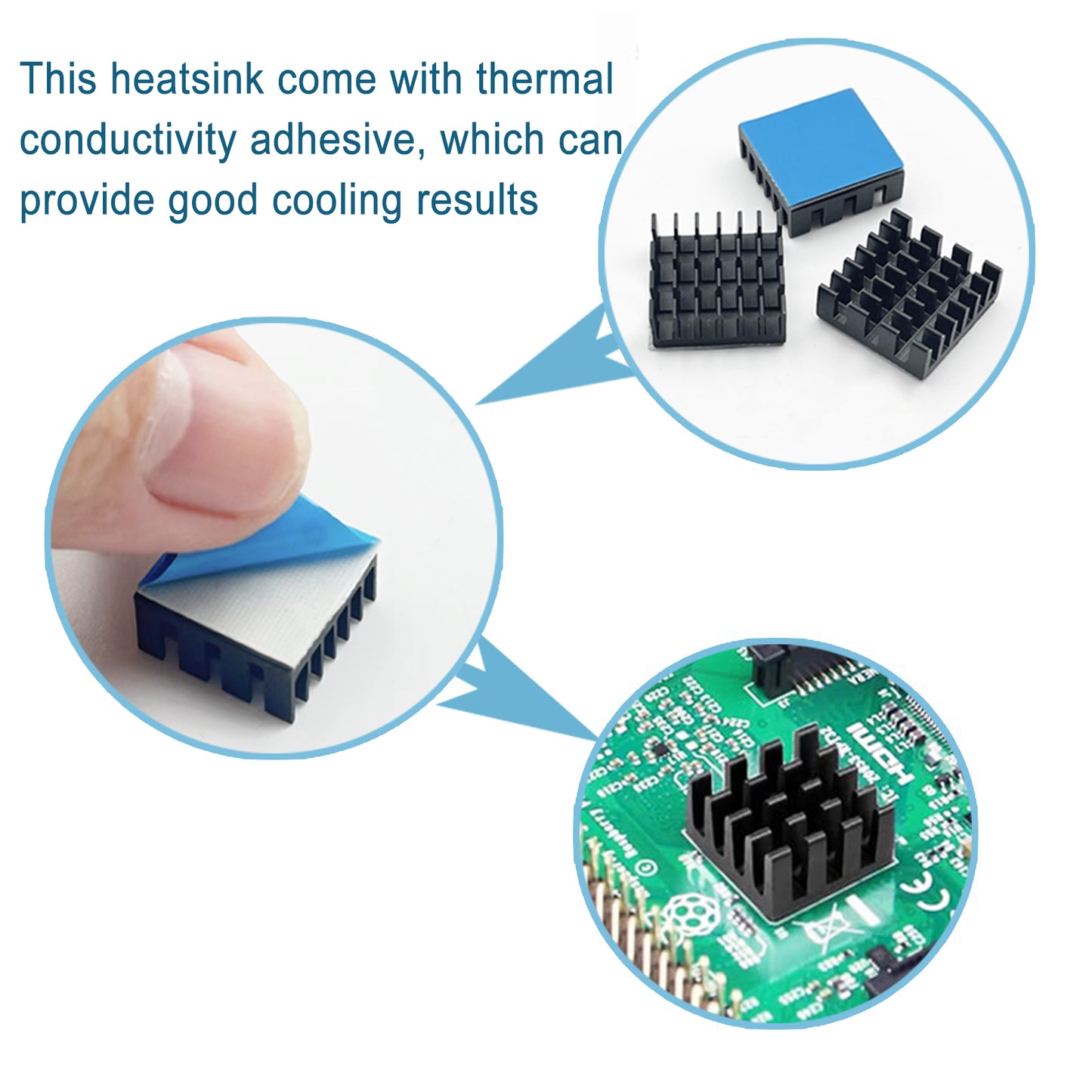 Aluminum Heatsink Kit 14x14x6mm/ 0.55x0.55x0.24 inch + Thermal Conductive Adhesive Tape, Small Mini Cooler Heat Sink for Cooling GPU IC Chips VRAM VGA RAM MOSFET (14mmx14mmx6mm)