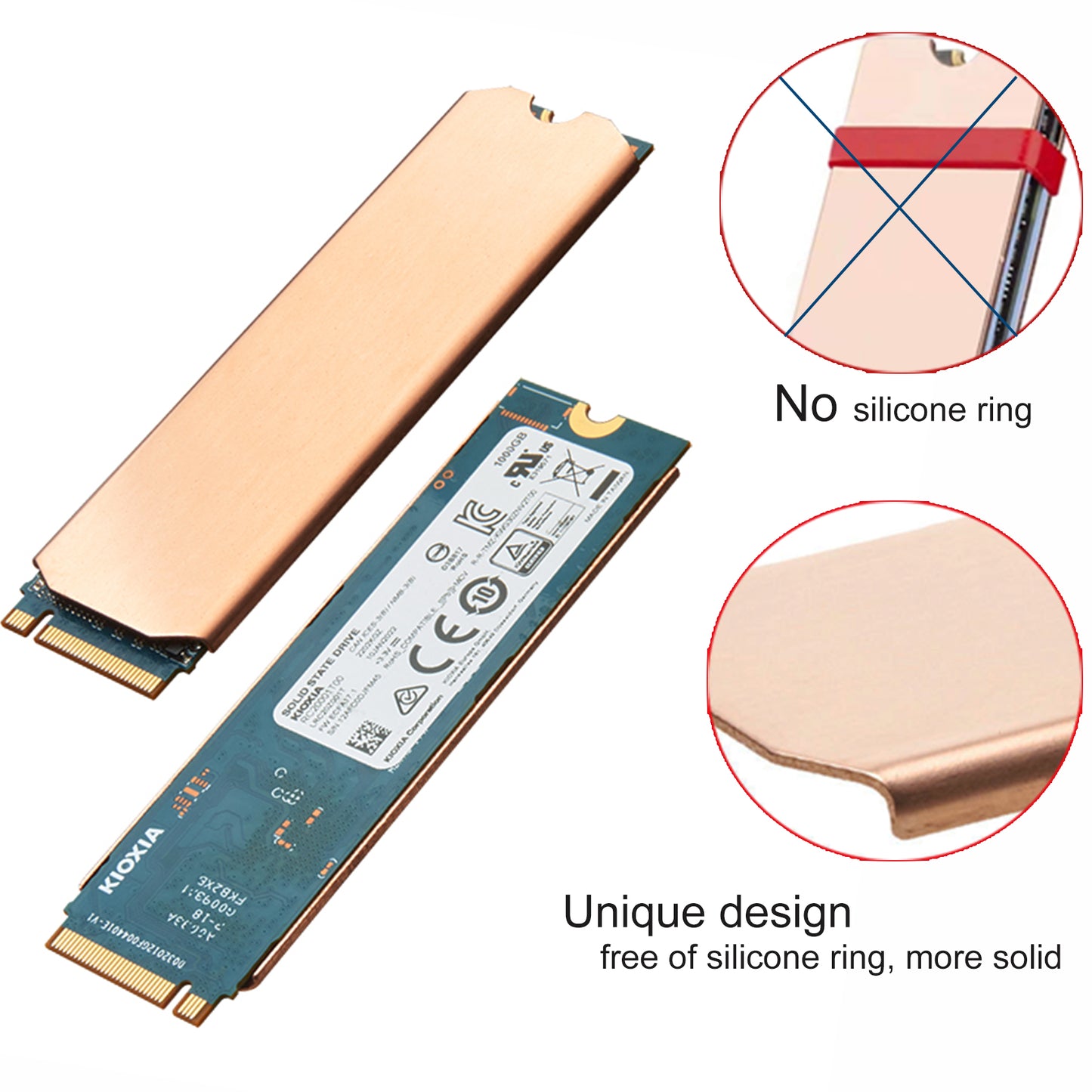 Awxlumv Copper Heatsink for NVMe M.2 with Nano Thermal Pads Mounting Screw for 2280 M2 SSD