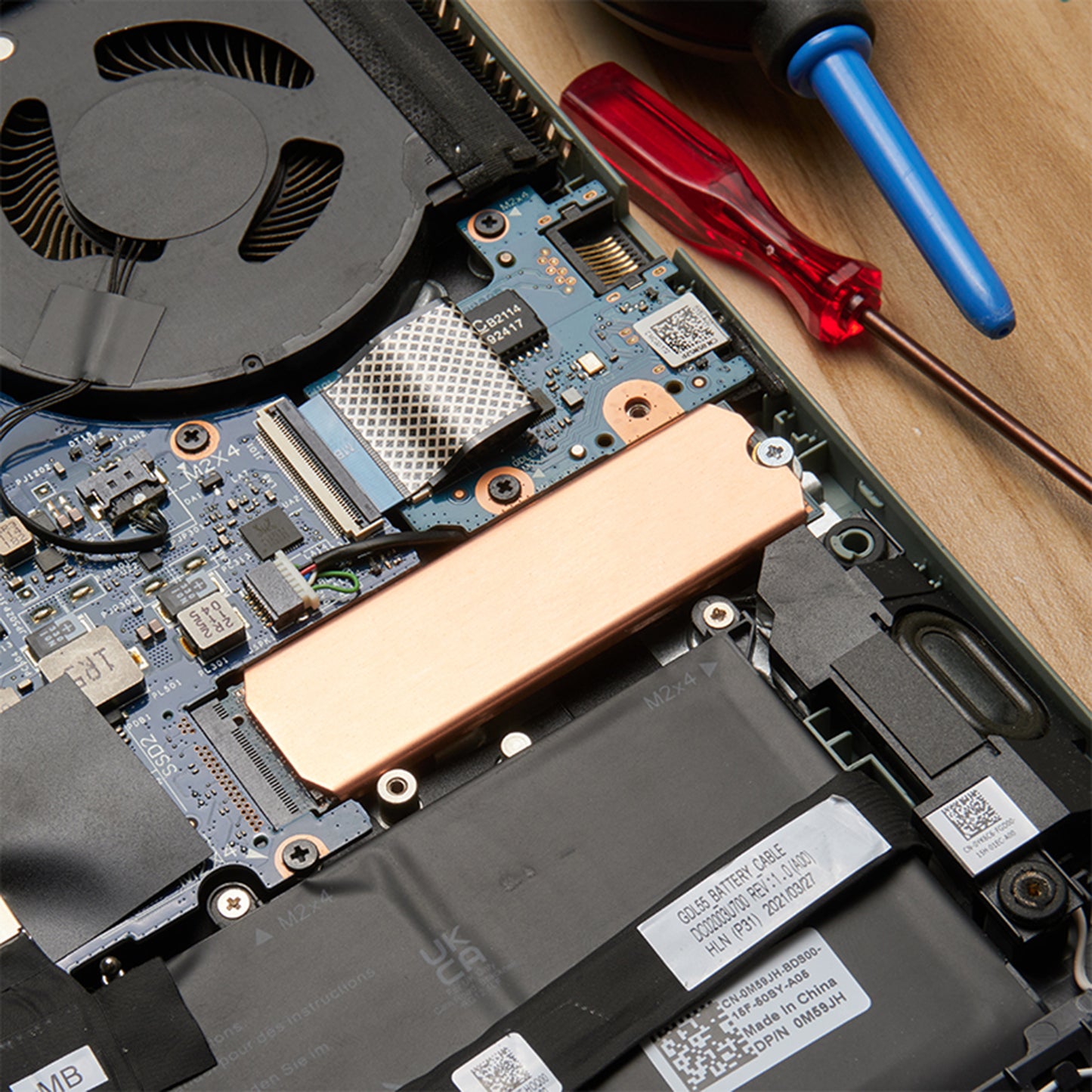 Awxlumv Copper Heatsink for NVMe M.2 with Nano Thermal Pads Mounting Screw for 2280 M2 SSD