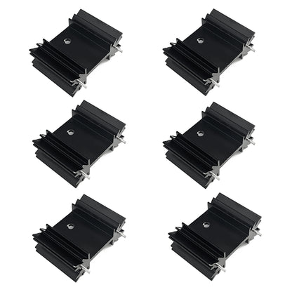 TO-220 Aluminum Heatsink 25x34x12mm / 1.3"x0.99"x0.47" TO220 Heat Sink for Cooling MOSFET SCR Power Voltage Regulator ICS Anodized Black