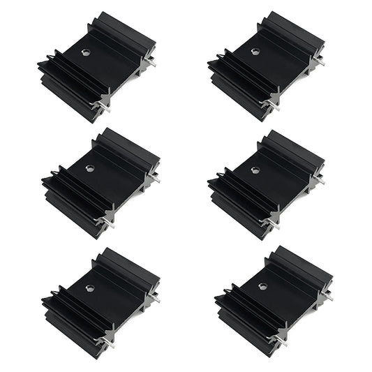 TO-220 Aluminum Heatsink 25x34x12mm / 1.3"x0.99"x0.47" TO220 Heat Sink for Cooling MOSFET SCR Power Voltage Regulator ICS Anodized Black