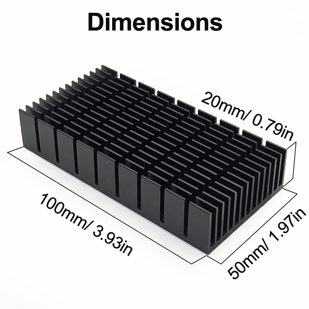 148 Pcs Heatsink Kit 100x50x20 mm with Thermal Conductive Adhesive Tape for Cooler PC NVME SSD GPU Mini PC Router Amplifier Cooling
