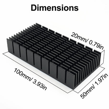 148 Pcs Heatsink Kit 100x50x20 mm with Thermal Conductive Adhesive Tape for Cooler PC NVME SSD GPU Mini PC Router Amplifier Cooling