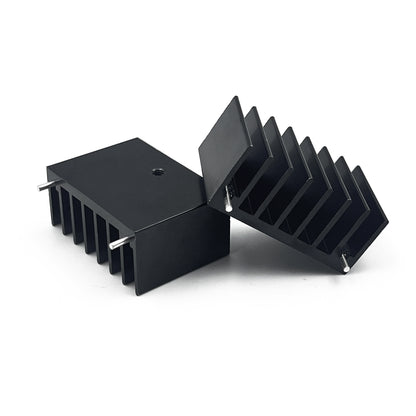 TO-220 Aluminum Heatsink for MOS Tube Triode 25x36x16mm/ 0.98"x1.42"x0.63" TO220 Heat Sink with 2 Support Pin for Cooling MOSFET Transistor Diodes Voltage Regulators, Black