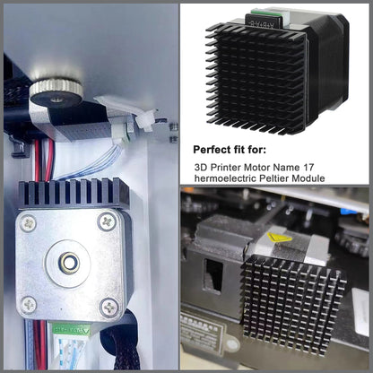 40mm Heat Sink Kit 40 x 40 x 11mm/ 1.57" x 1.57" x 0.43" Aluminum Heatsink Radiator Cooler with Thermal Conductive Adhesive Tape Cooling Fins for Peltier Module Computer PCB Charger Electronic Router