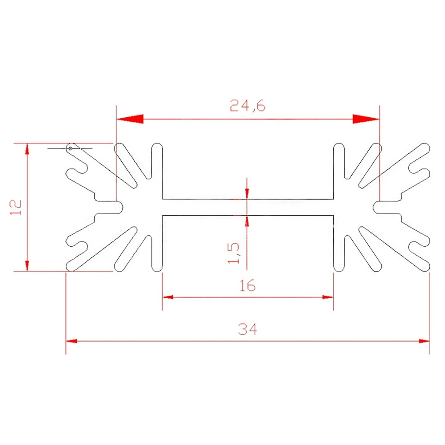 TO-220 Aluminum Heatsink 25x34x12mm / 1.3"x0.99"x0.47" TO220 Heat Sink for Cooling MOSFET SCR Power Voltage Regulator ICS Anodized Black