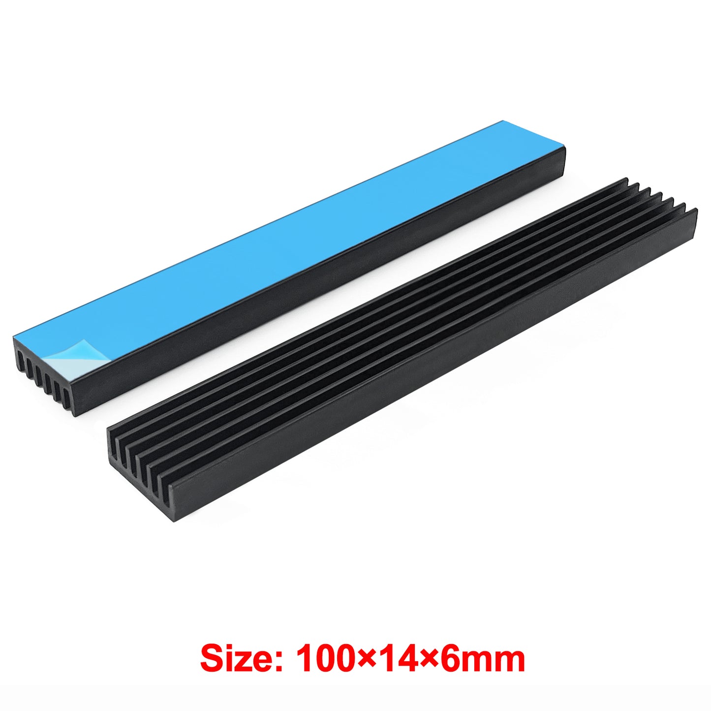 Aluminum Heat Sink with Thermal Conductive Adhesive Tape - 100mm×14mm×6mm Heat Sink Strip Radiator Cooler Cooling Fin for Cooler Electronics LED CPU Memory Chip | Awxlumv