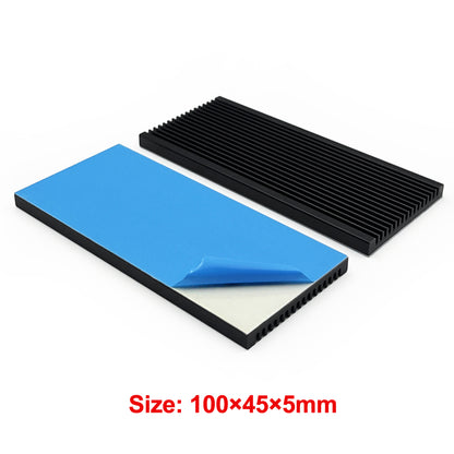 Aluminum Heat Sink with Thermal Conductive Adhesive Tape - 100mm×45mm×5mm Thin Heatsink Passive Cooling Dissipation for Computer PC Electronics Cooler CPU Led | Awxlumv