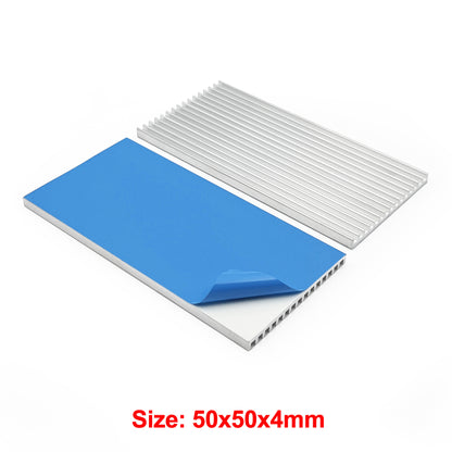 Aluminium Heatsink 100x50x4mm Thermal Conductive Adhesive Tape Thin Heat Sinks for Cooling Chipset Peltier Module