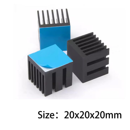 Heatsink Kit 20x20x10mm/ 0.79x0.79x0.39inch with Thermal Conductive Adhesive Tape, Cooler Heat Sink for Cooling GPU IC Chips VRAM VGA RAM