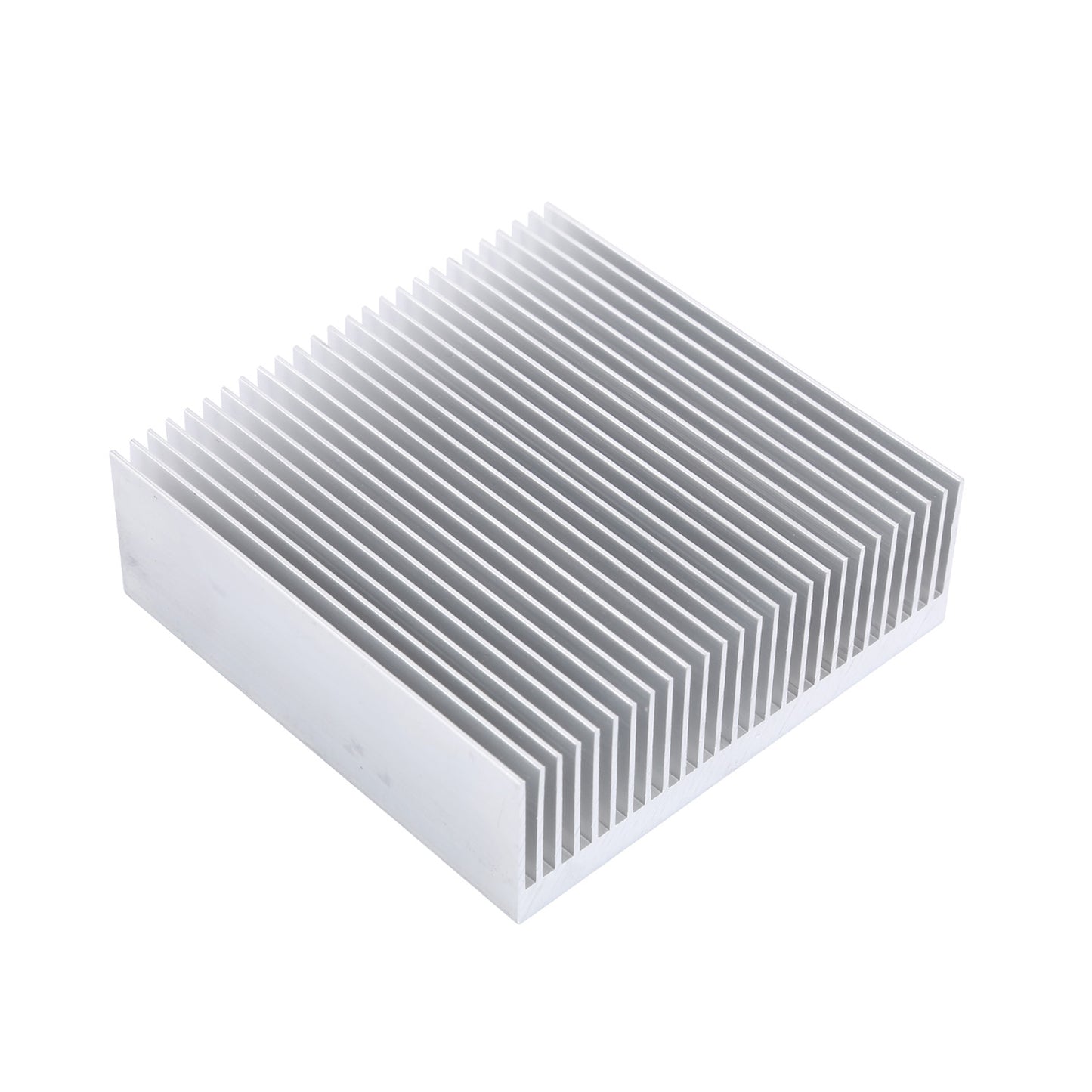 Aluminum Heat Sink 80mm 80x80x27mm / 3.15x3.15x1inch Heatsink Large Radiator Circuit Board Cooling Cooler 26 Fins for LED Power High Fans - Sliver