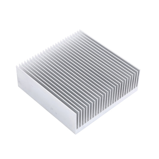 Aluminum Heat Sink 80mm 80x80x27mm / 3.15x3.15x1inch Heatsink Large Radiator Circuit Board Cooling Cooler 26 Fins for LED Power High Fans - Sliver