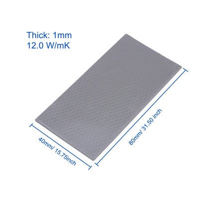 1.0mm Thermal Pad GPU 12 W/mK, 80x40x1mm Non Conductive Heat Resistance, Highly Efficient Cooling Thermal Pads for PC Laptop Heatsink CPU LED Cooler