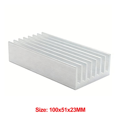 100x51x23mm Aluminum Heatsink, Aluminum Alloy Cooler for Motherboard IC Chip MOSFET Transistor, Customizable