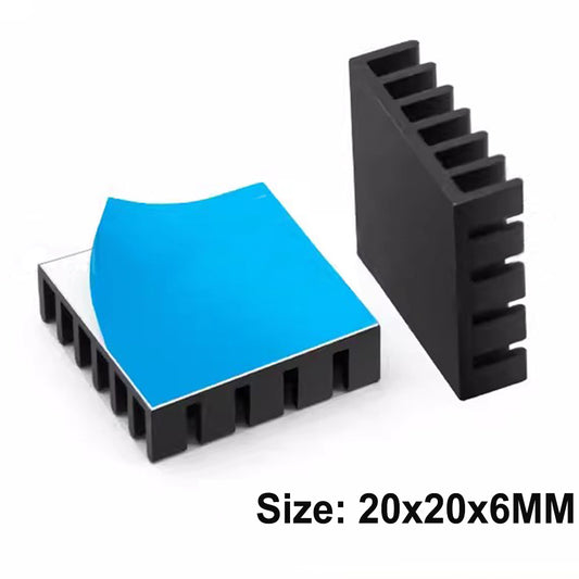 MOS Chip Heatsink 20x20x6mm Broken Slot with Adhesive Backing Aluminum Profile Heat Sink Block Plate