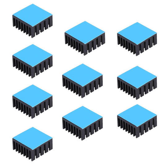 20mm Aluminium Heatsink Kit 20x20x10mm/ 0.79x0.79x0.39inch with Thermal Conductive Adhesive Tape, Cooler Heat Sink for Cooling GPU IC Chips VRAM VGA RAM