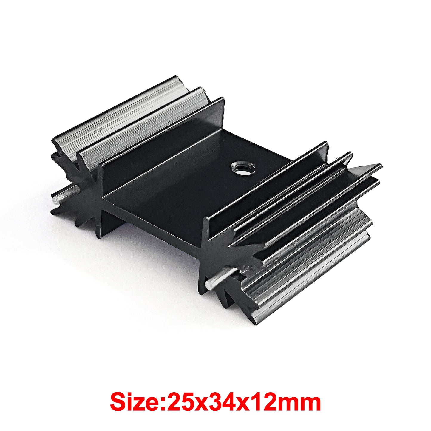 TO-220 Aluminum Heatsink 25x34x12mm / 1.3"x0.99"x0.47" TO220 Heat Sink for Cooling MOSFET SCR Power Voltage Regulator ICS Anodized Black