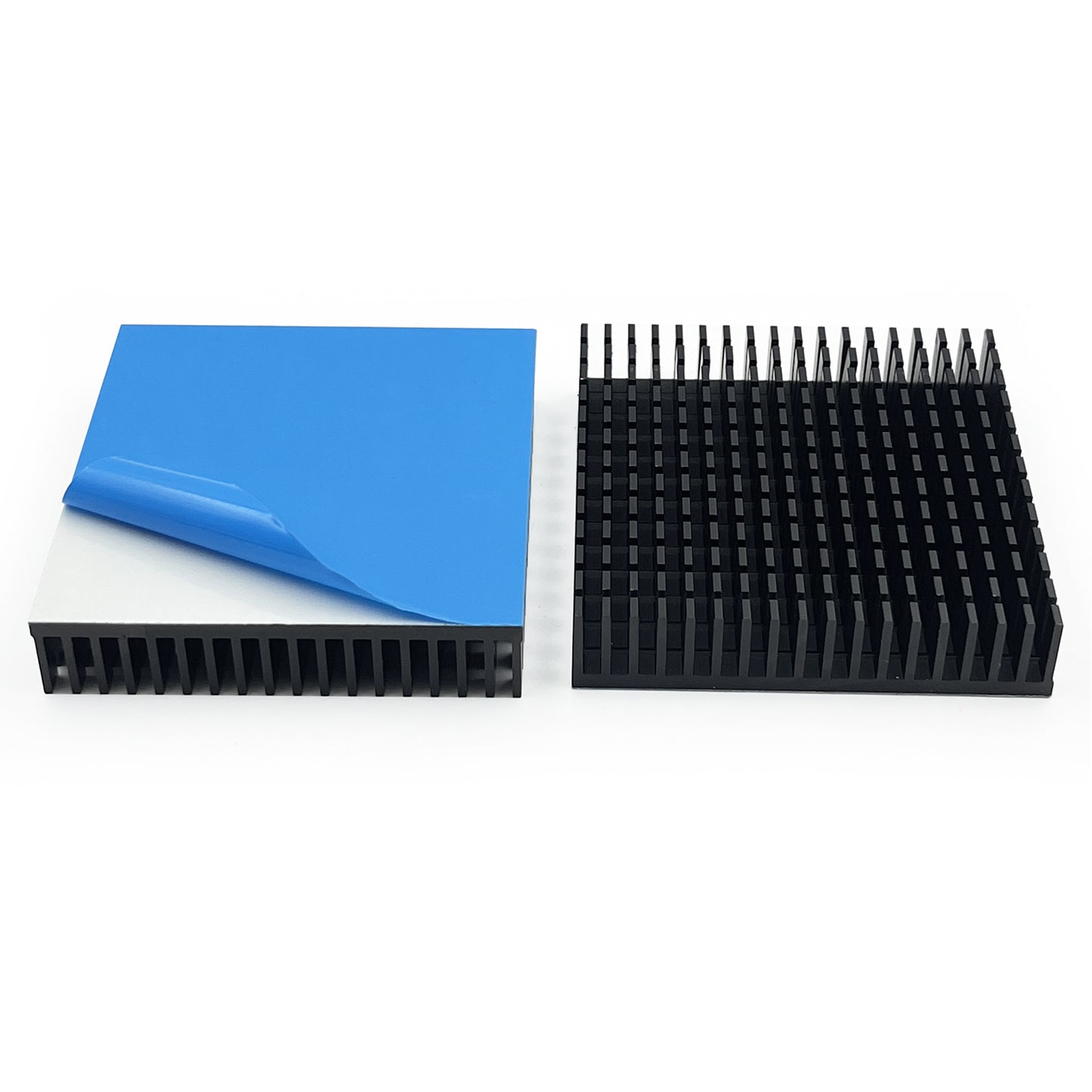 Aluminum Heat Sink with Thermal Conductive Adhesive Tape - 70mm×70mm×15mm Square High Power Heatsink Passive Cooling Dissipation for Computer PC Power Supplies Hard Disks Peltier Module Electronics