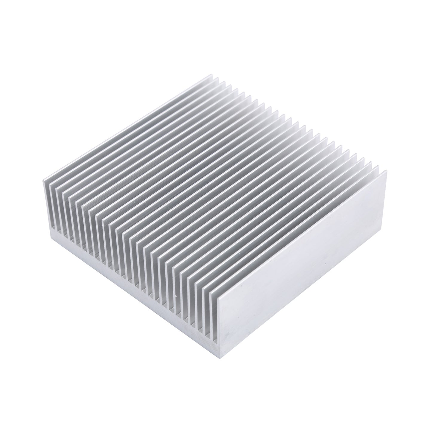 Aluminum Heat Sink 80mm 80x80x27mm / 3.15x3.15x1inch Heatsink Large Radiator Circuit Board Cooling Cooler 26 Fins for LED Power High Fans - Sliver